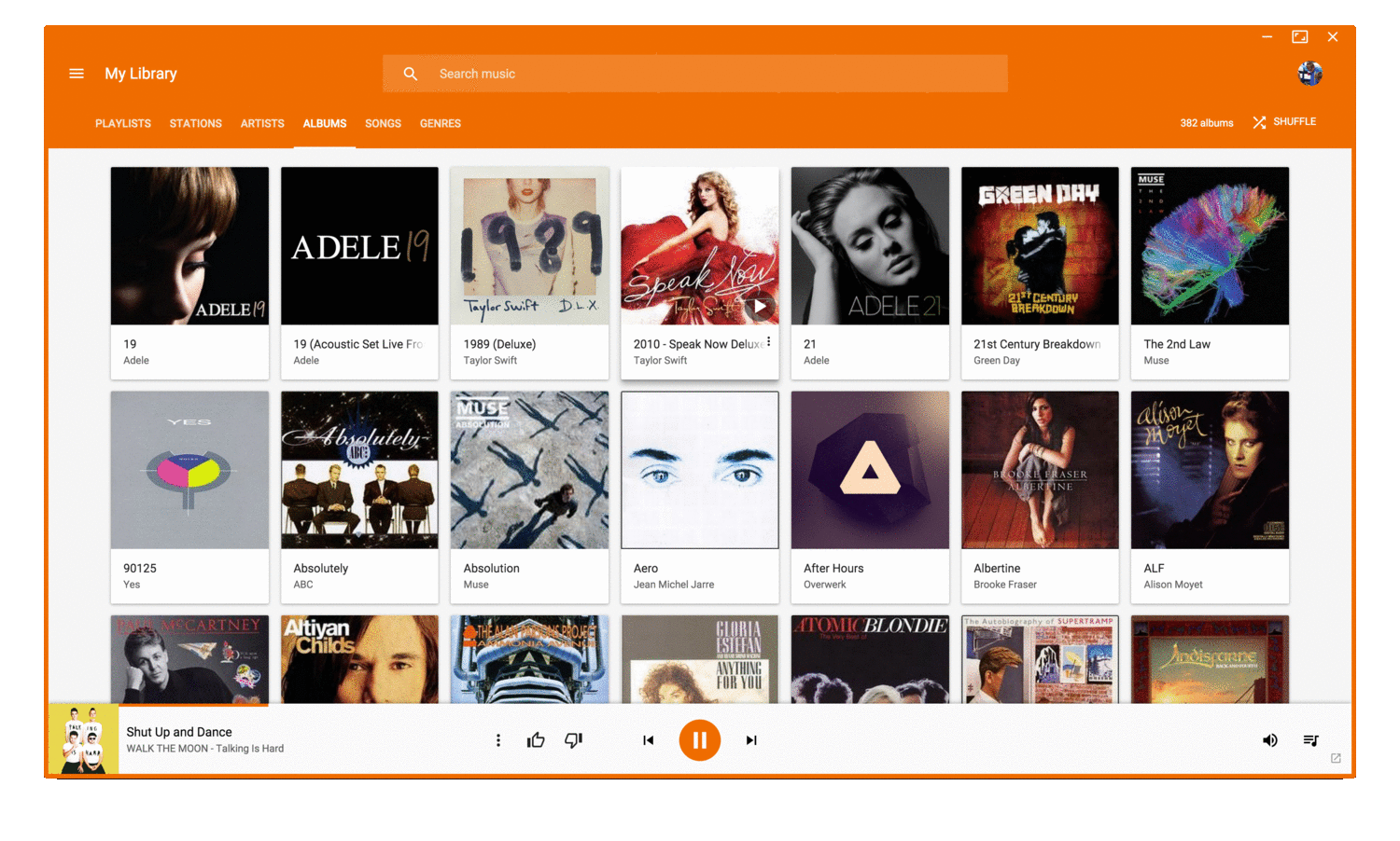 Google Play Music Desktop Playe . Окно программы