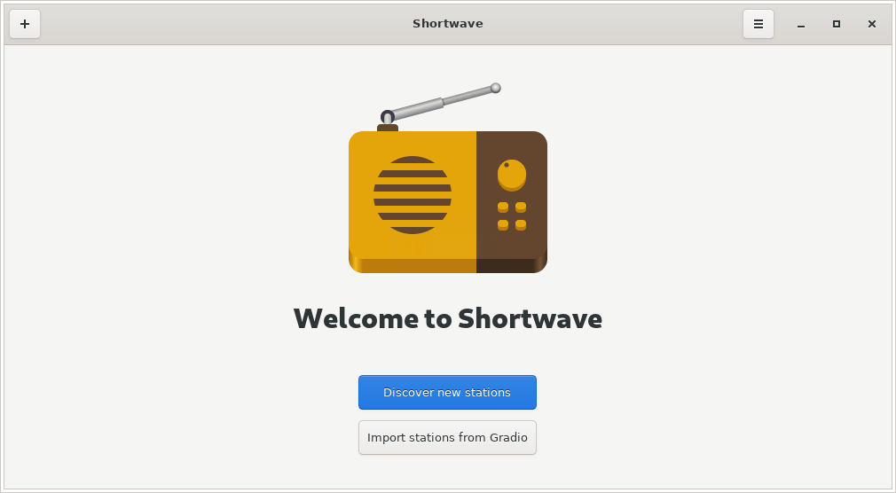 Shortwave. Начальное окно