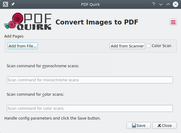 PDF Quirk. Окно программы