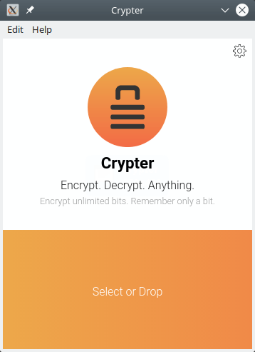 Crypter. Выбор файла для шифрования