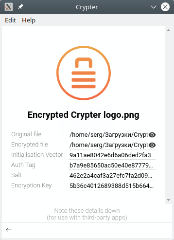 Crypter. Файл зашифрован