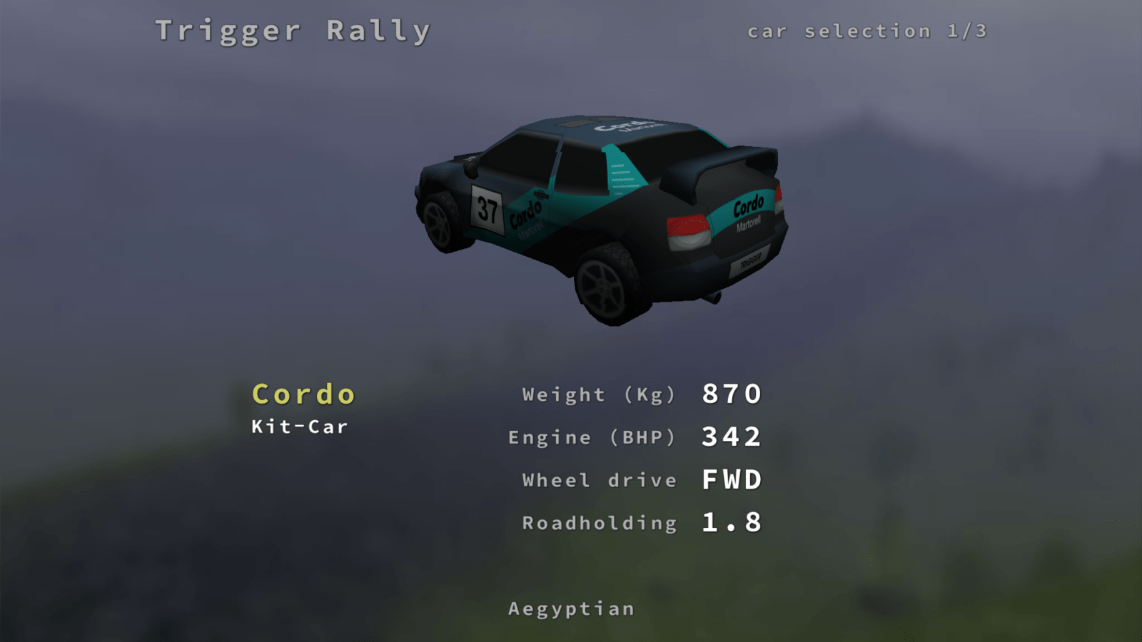 Trigger Rally. Выбор автомобиля для гонки