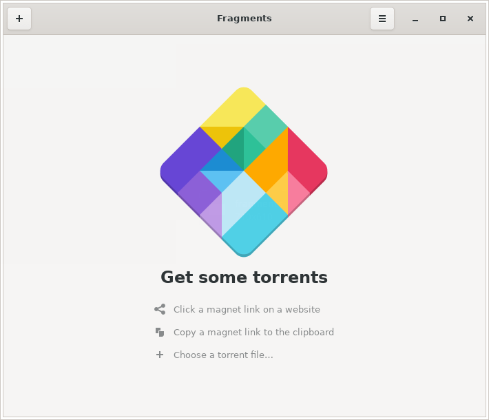 Fragments BitTorrent Client. Окно программы