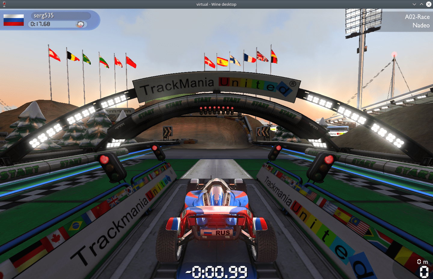 TrackMania Nations Forever. Начало игры