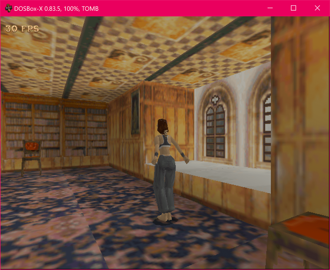 DOSBox-X. Tomb Raider 3dfx running in DOSBox-X. Скриншот взят с официального сайта