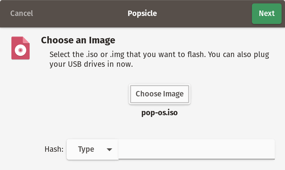 Popsicle. Выбор образа. Скриншот взят с официального сайта