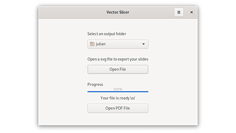 Vector Slicer. Окно программы. Скриншот взят с официального сайта
