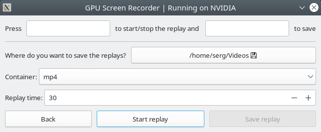 GPU Screen Recorder. Повтор записи экрана