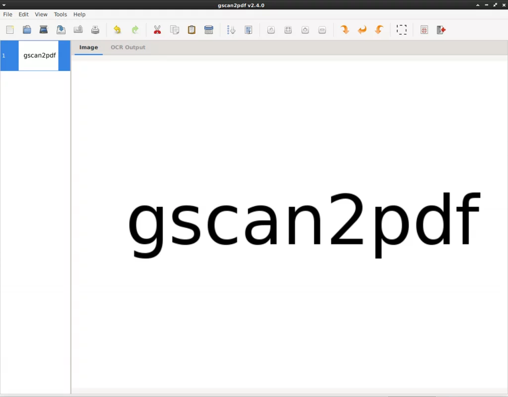 gscan2pdf. Окно программы