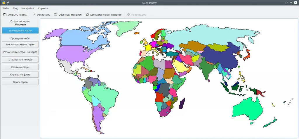 KGeography. Мировая карта