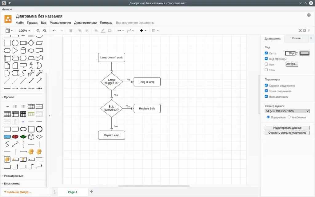 draw.io. Создание и редактирование диаграммы