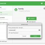 Cryptomator. Разблокирвоание хранилища