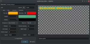 Kdenlive 24.12. Редактор стиля субтитров