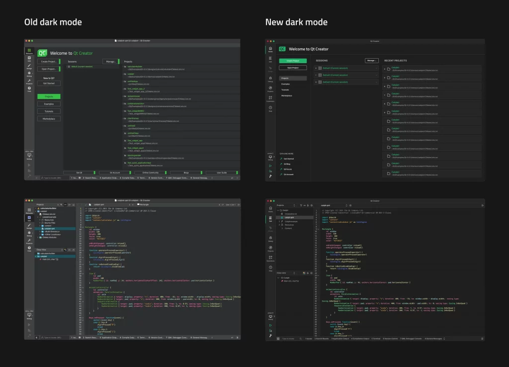 Qt Creator 15. Новая тёмная тема