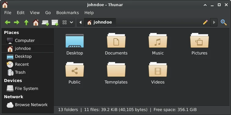 Xfce 4.20. Thunar. Цветные иконки на панели инструментов