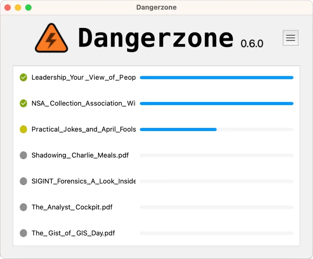 Dangerzone. Преобразование файлов в безопасные PDF файлы. Скриншот взят с официального сайта