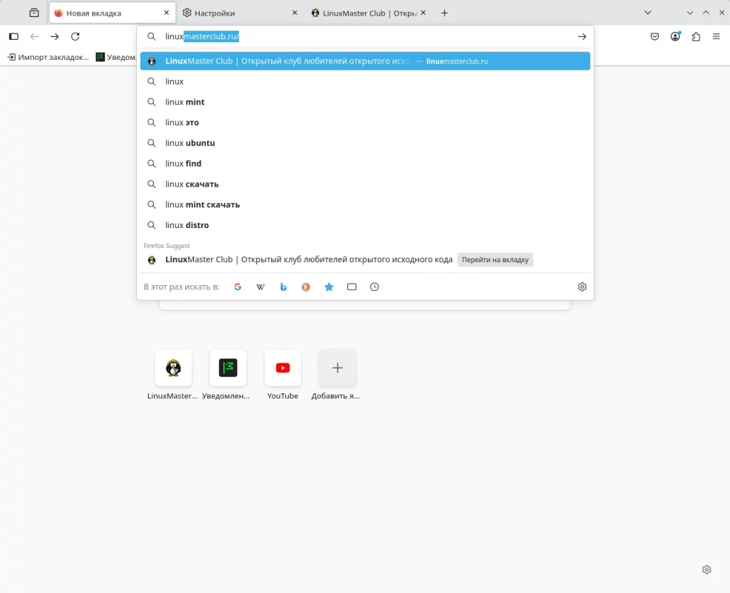 Firefox. Поисковые предложения