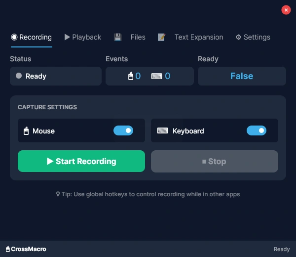 CrossMacro. Запись событий мыши и клавиатуры