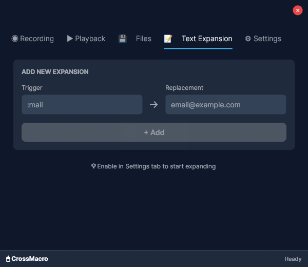 CrossMacro. Создание текстовых ярлыков