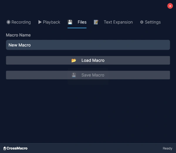 CrossMacro. Сохранение и загрузка макросов