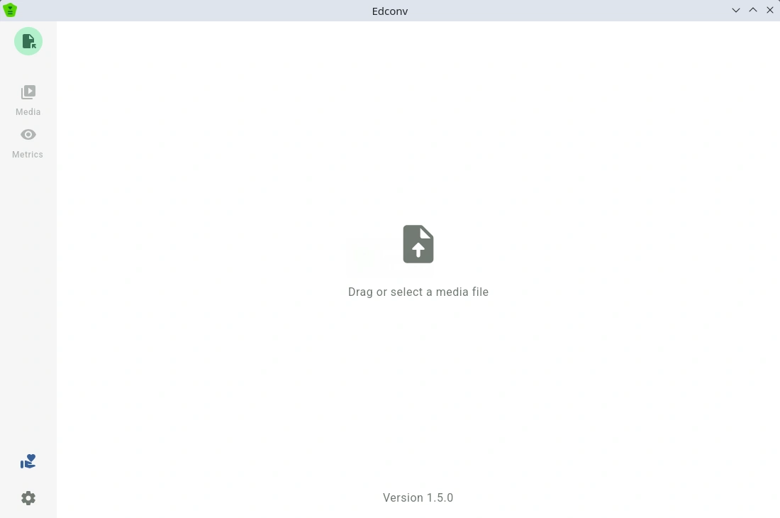Edconv. Стартовое окно. Добавление файлов для конвертирования