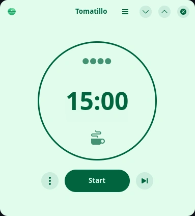 Tomatillo. Таймер длинного перерыва