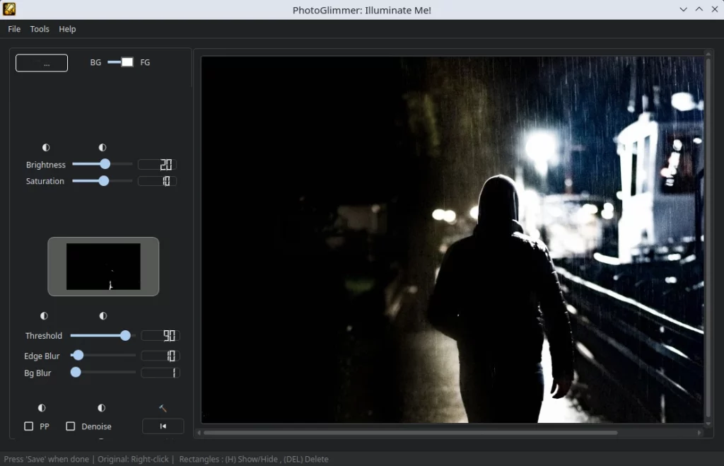 PhotoGlimmer. Вставка изображения для редактирования