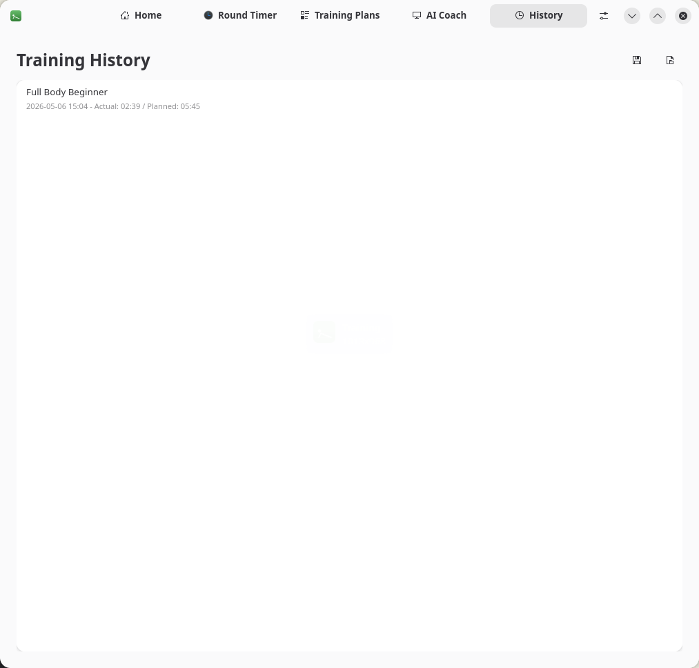 Workout Timer. История тренировок