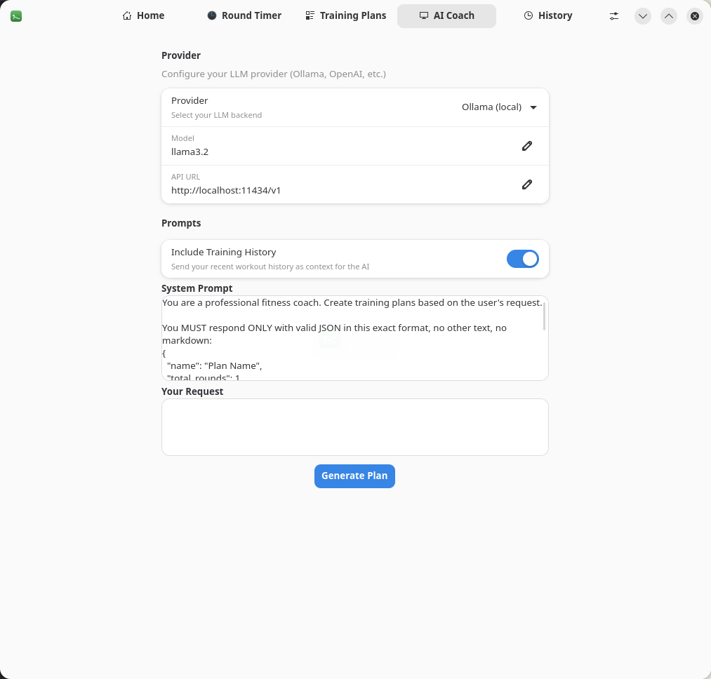 Workout Timer. Создание тренировочных планов с помощью ИИ