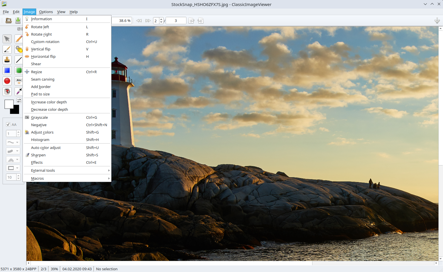 ClassicImageViewer. Инструменты для редактирования изображений и панель для рисования
