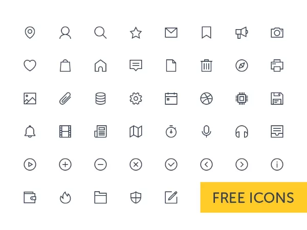 Blugraphic. Illustrator Interface Linear Icons Set